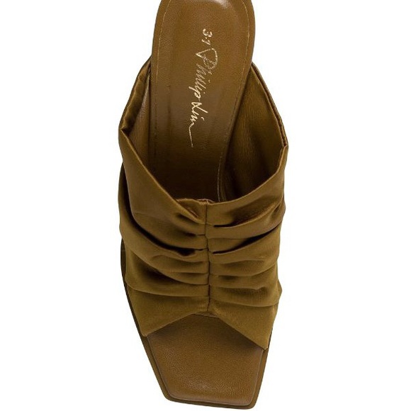 NEW 3.1 PHILLIP LIM OLIVE GREEN SATIN MULES - Picture 12 of 14